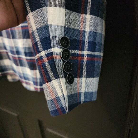 Nautica Brielle Linen Blend Jacket in Multicolor Plaid - Picture 11 of 14
